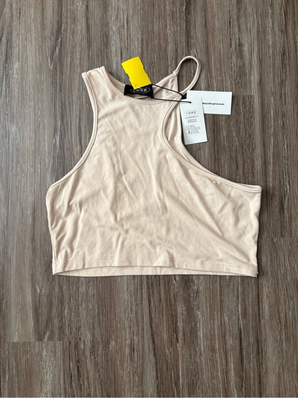 Cider Beige Crewneck Crop Top